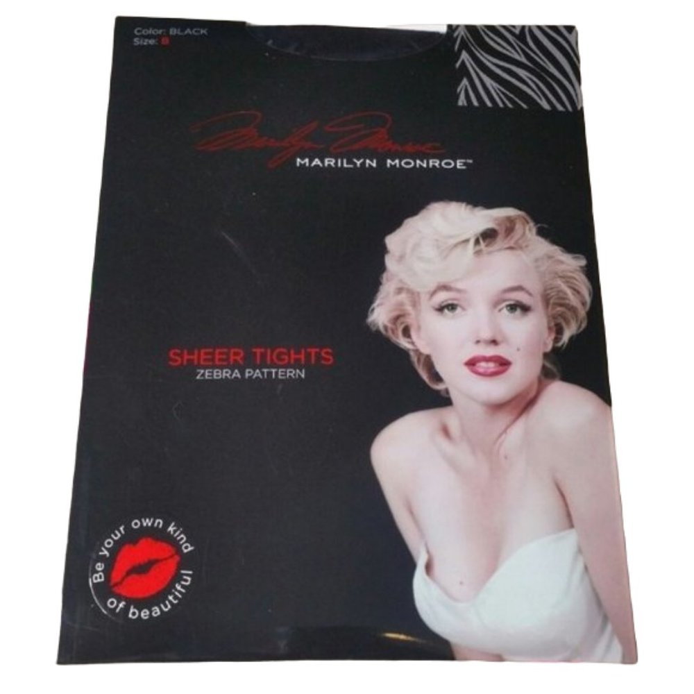 Marilyn Monroe Sheer Tights Zebra Pattern Size B